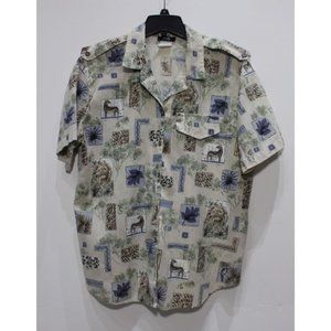 Vintage‎ Tapestry womens size L safari top africa